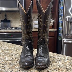 Justin Boots Brown Heeled Western Boots